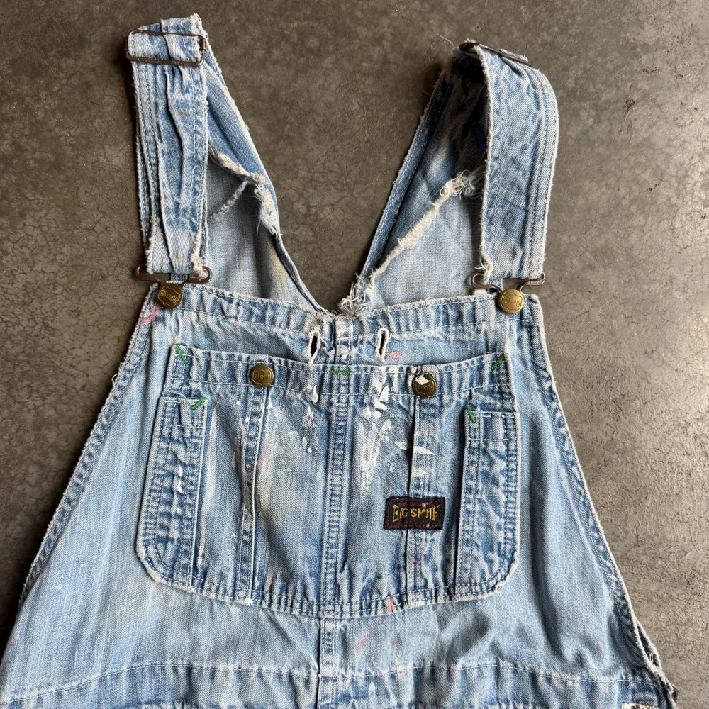 Vintage 50s 60s Big Smith Sanforized Denim Overalls Workwear True VTG Mens 34x29